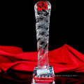 Cylinder K9 Glass Crystal Trophy para Souvenir